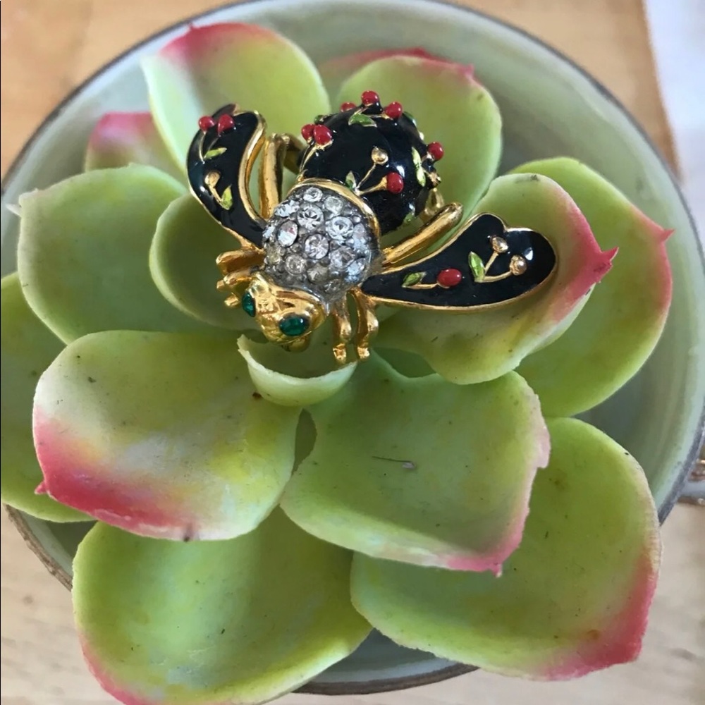 Joan Rivers cherry Bee Brooch